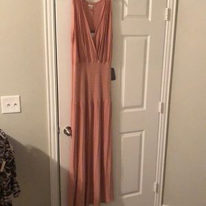 Peach Knit Maxi Dress.